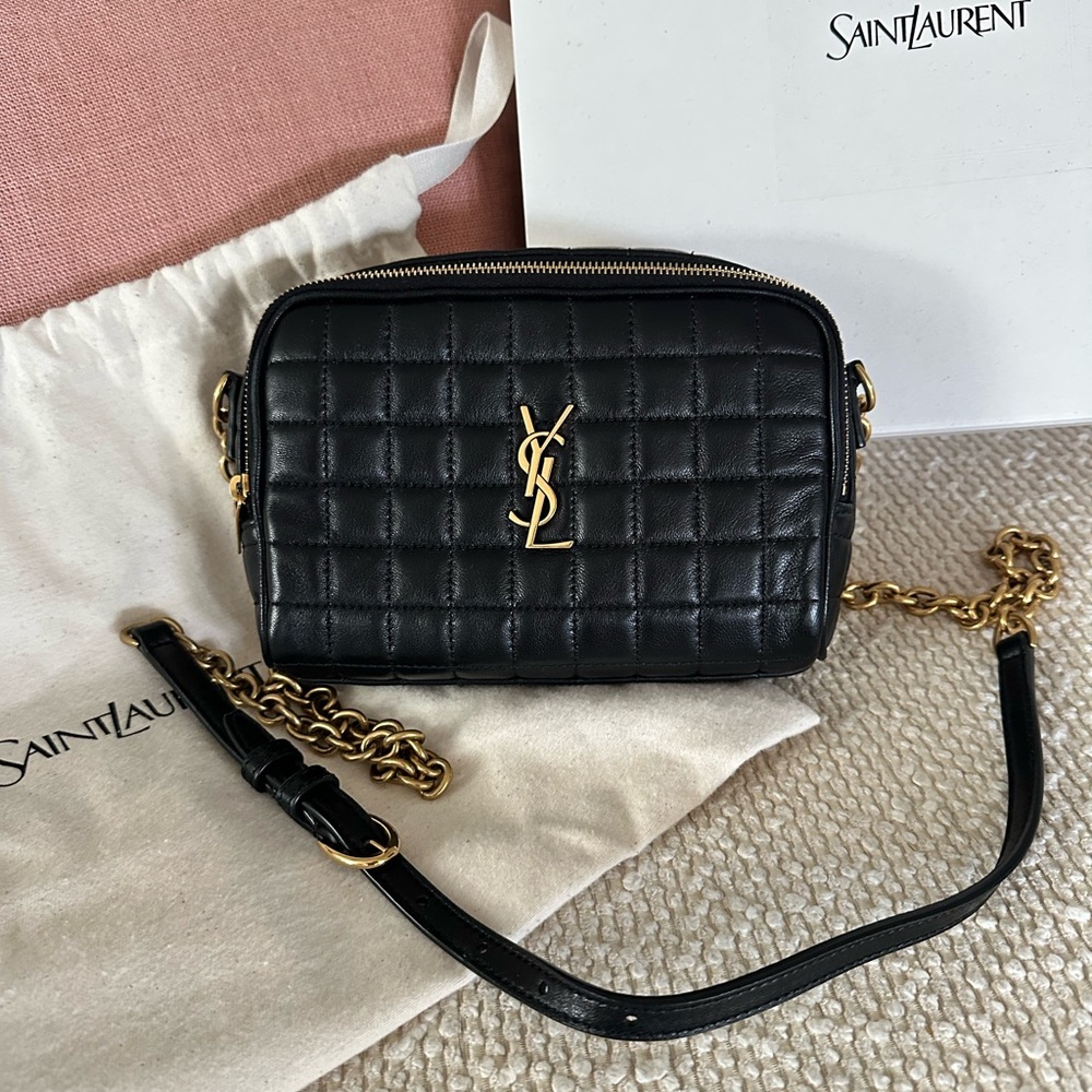 Saint Laurent Cassandre Mini Bag in
Quilted Smooth Leather